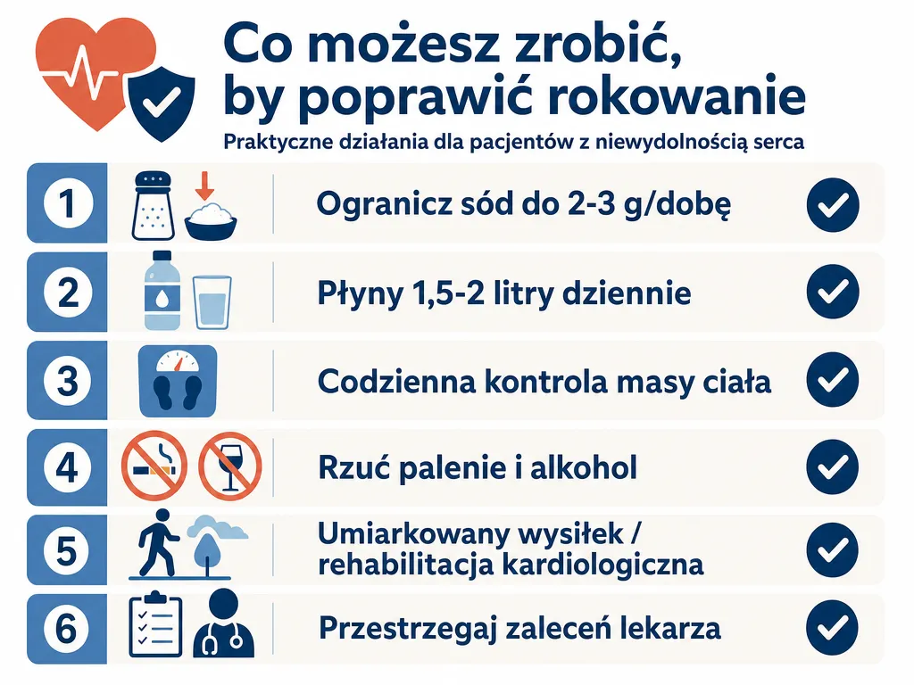 Wizualna checklista działań stylu życia poprawiających rokowanie w niewydolności serca