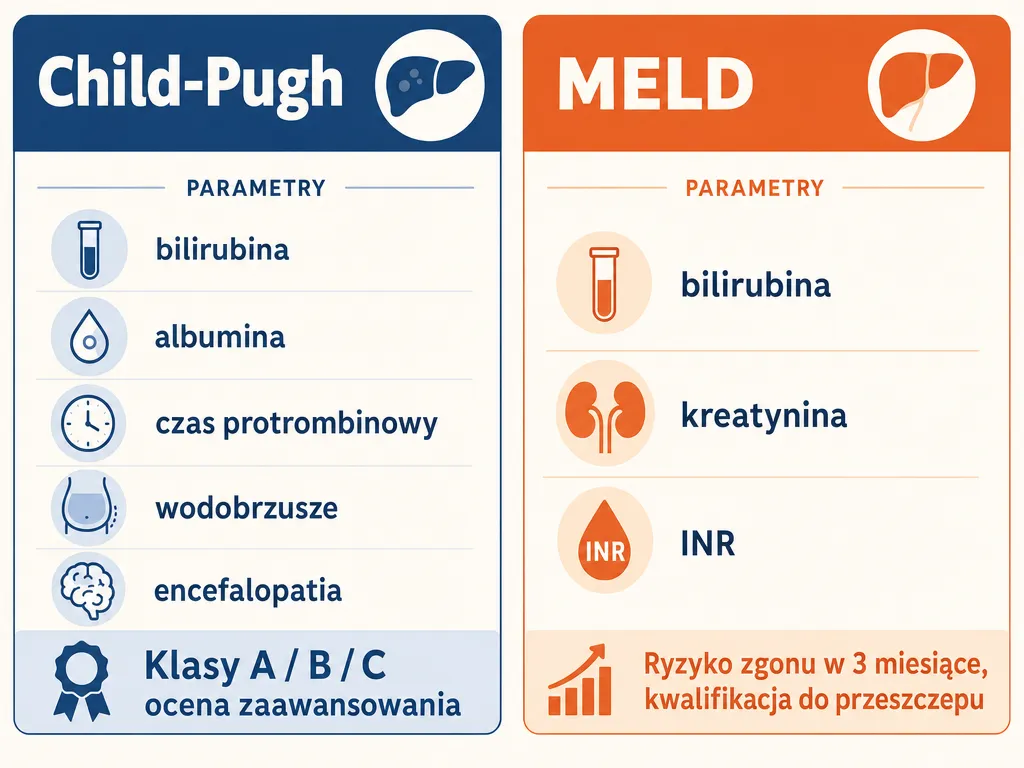 Porównanie skal Child-Pugh i MELD stosowanych do oceny ciężkości marskości wątroby